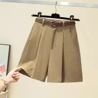 品牌折扣女装专柜撤柜尾货清仓高腰西装阔腿短裤休闲五分中裤女夏 黑色 500件以上起24元