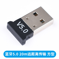 蓝牙适配器5.0电脑台式机笔记本pc外接无线耳机鼠标键盘发射接收 蓝牙5.0 20m远距离传输 方型