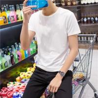 9.9特价衬衫长袖衬衣男装夏季韩版修身男士工装商务薄款短袖衬衣 圆领短袖白 S码(90斤以内)