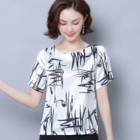断货断码女装品牌夏春季真丝衬衫女装短袖大码桑蚕丝T恤上衣 237-#白色 M