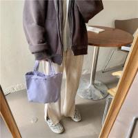 粉色帆布包2021新款包包迷你帆布包女学生韩版马卡龙色系小手提包 Q21-小手提紫色