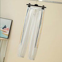 品牌折扣店商场专柜撤柜女装尾货清仓春夏装高腰垂感系带休闲裤女 白色 大码XL