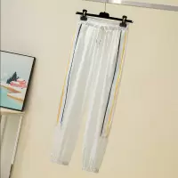 品牌折扣店商场专柜撤柜女装尾货清仓春夏装高腰垂感系带休闲裤女 白色 大码XL