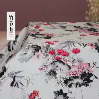 春秋新品数码雕印竹节软棉麻印花布料桑绵绸人造棉面料舒香绸布头 竹节53 一米