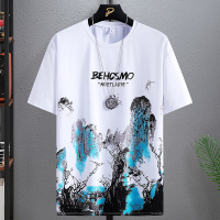 男士短袖t恤2021新款夏装青少年学生衣服男宽松潮牌夏季冰丝男装 白色 M