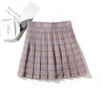 格子半身裙女春夏日系穿搭2021新款显瘦短裙a字裙秋高腰百褶裙裤 巧克力色(无纽扣) S