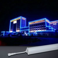 led护栏管数码管跑马灯户外洗墙灯广告招牌轮廓灯内外控七彩灯管 户外工程款内控半透明108珠220V 尺寸:D45*35