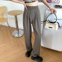 驼色西装休闲裤女夏季薄款小个子高腰垂感直筒宽松拖地阔腿裤春秋 驼色 S