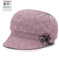 老人帽子女春秋天妈妈贝雷帽薄款中老年人奶奶渔夫帽遮阳防晒夏季 款式一:香芋色 可调节