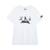 快鱼功夫熊猫联名潮流男士休闲圆领T恤2021夏季短袖上衣男 白色 M