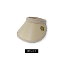 晚晚同款遮阳帽韩国女UV防紫外线空顶帽子UPF50+防晒夏户外太阳帽 发夹式米色 防风绳+冰袖 M(56-58cm)