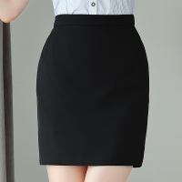 春夏职业裙子半身裙西装裙女工装裙包臀裙工作黑色短裙正装一步裙 [包裙]夏款 S