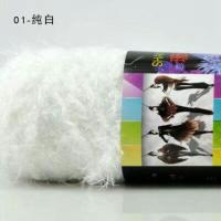 珊瑚水貂绒珊瑚绒 凤羽绒雪花绒毛线手编长毛毛线围巾线特价 白色 01满3团发货