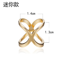 丝巾扣夏季T恤衣角衣服下摆打结扣环迷你神器高档百搭配饰隐形夹 [迷你款内直径1.4cm]香槟金色643