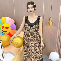 豹纹睡衣女2021年新款吊带睡裙200斤夏季性感加大码胖妹妹家居服 豹纹 3XL适合120-145斤