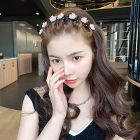 珍珠懒人编发发箍女神器碎发头箍夏刘海顶夹压发发卡夹子头饰发夹 花朵夹发箍