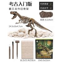 儿童恐龙化石霸王龙骨架 手工diy制作拼装模型男孩考古挖掘玩具 [简装]超帅暴龙考古化石