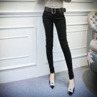 2021春秋新款韩版高腰显瘦气质腰带修身打底裤小脚裤女铅笔裤外穿 春秋款[加强版好质量] S