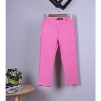 2021春夏季韩版新款修身显瘦休闲小直筒七分裤9分长裤大码裤 玫粉色 7分 M码(90-108体重)