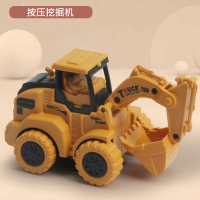 儿童惯性汽车按压会跑小火车玩具男女孩灯光音乐玩具车宝宝回力车 按压挖掘机