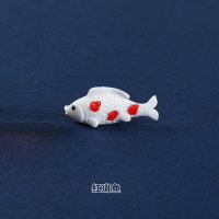 仿真可爱小金小动物水下景观模型迷你鲤树脂玩具沙盘小摆件 红斑鱼