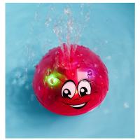 宝宝洗澡玩具儿童婴儿戏水漂浮玩具电动灯光下水自动感应喷水球 【玫红】水上感应碰水球