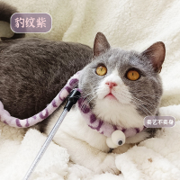 毛毛虫毛绒逗猫棒彩虹条自嗨玩具长杆铃铛耐咬幼猫用品宠物猫玩具 豹纹毛毛