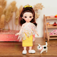 [特惠福利]仙仙嘿喽芭比13关节3D眼环保品质换装娃娃女孩玩具 开开 净高16cm[礼盒包装]