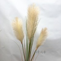 新品长枝芦苇仿真花大花穗客厅橱窗客厅落地瓶插装饰品摆件假花草 秋麻{{加大芦苇花穗}高1.2米3穗
