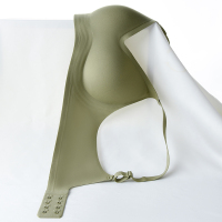 素肌夏季大胸显小无痕内衣女无钢圈薄款小胸聚拢调整型收副乳文胸 抹茶绿 S(适合32/70 ABCD)