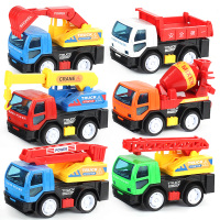 惯性工程车套装组合回力车小汽车消防车儿童挖掘机玩具男孩宝宝 育鹏全套6款惯性车