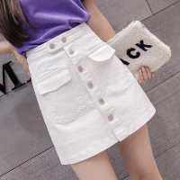 牛仔裙半身裙女2021新款春夏时尚学生黑色高腰显瘦包臀a字裙短裙 白色半身裙 S