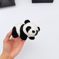 熊猫公仔玩偶毛绒玩具小号仿真大熊猫成都熊猫纪念品熊猫基地同款 黑色 10厘米-19厘米