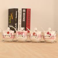 天天特价 厨房用具陶瓷调味罐调料缸调味缸 调料罐 调料盒 调味盒 新kt鼓型四件套