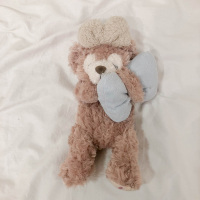 ins可爱少女心兔子小熊趴姿眯眼睛睡眠公仔儿童陪睡娃娃毛绒玩具 小号蝴蝶结小熊(约32cm) 其它大小