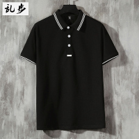新款休闲潮流POLO衫男士短袖t恤翻领夏季潮牌上衣服男装体恤薄款 2116黑色 M