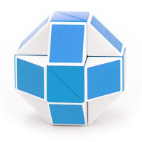 奇艺多彩虹魔尺24段36段48段72段弹簧百变魔蛇虾蟹蝎子益智玩具 奇艺24段魔尺蓝白