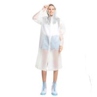 户外徒步登山旅行雨衣成人加厚男女防水骑行透明韩国时尚非一次性 半透白(加厚) M