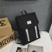 日系韩版双肩包男女高中大学生书包简约轻便旅行背包15.6寸电脑包 黑色