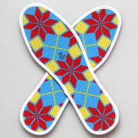 加厚十字绣鞋垫自己绣半成品手工刺绣男女2021年新款防臭绣花鞋垫 7701心想事成蓝底 36