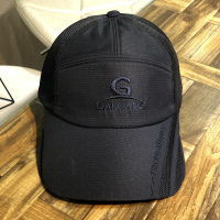 遮阳帽女夏天韩版潮百搭字母防晒鸭舌帽男女户外宽檐防紫外线网帽 黑色 可调节