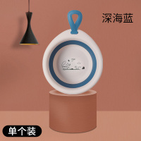 3个装婴儿洗脸盆可折叠新生儿用品三件套盆洗屁屁初生宝宝小盆子2 (1个装)深海蓝送区分贴