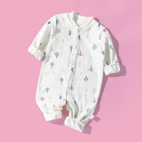 春秋季婴儿连体衣保暖男女宝宝长袖睡衣秋装连体哈衣童装一件代发 仙人球 66cm(建议3-6个月宝宝)