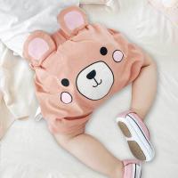 婴儿大屁股裤大pp裤男宝宝三角包屁裤外穿裤衩婴幼儿短裤夏天薄款 橘粉色小熊三角包裤 80cm