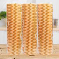 咔咔玛 3卷75条加厚不沾油懒人抹布干湿两用一次性洗碗布家用清洁 桔色3卷装