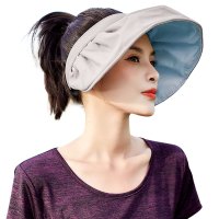 防晒帽女夏季新款遮阳帽防紫外线帽子空顶户外太阳帽骑行贝壳帽潮 奶杏色 均码 可调节