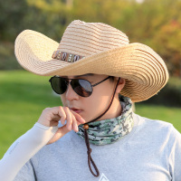 遮阳帽男大帽檐夏季防晒帽子男士渔夫帽户外草帽透气凉帽太阳帽子 卡其色 均码(55-59cm)