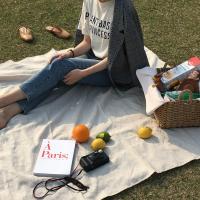 ins韩版手提野餐篮田园春游踏青郊游水果收纳篮户外拍照道具带盖 白色野餐布