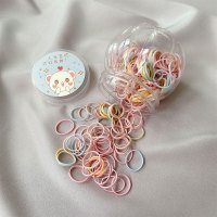 婴儿发圈一次性不伤发TPU橡皮筋宝宝彩色头绳扎啾啾小圈皮筋盒装 北欧色小圈罐装