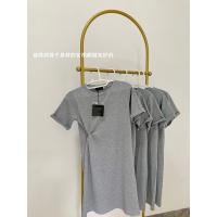 大人 打结op裙子女春季新款收腰显瘦气质内搭打底灰色连衣裙顽童 蒙特灰 S